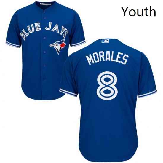 Youth Majestic Toronto Blue Jays 8 Kendrys Morales Replica Blue Alternate MLB Jersey
